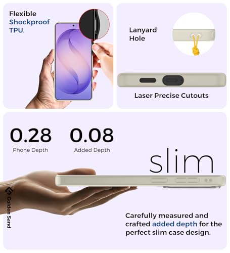 Image of Golden Sand for Samsung Galaxy S26 5G - Rugged Frosted Semi Transparent PC Shock Proof Slim Back Case for Samsung Galaxy S26, Silver Ivory