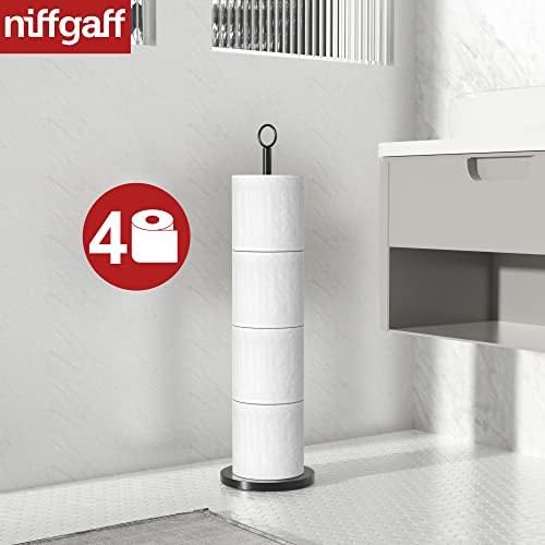 Toiletrolhouderstandaard (met reservefunctie), vrijstaande toiletpapieropslaghouder, roestvrijstalen toiletrolhouderstandaard voor opslag van badkamer- en toiletreserverollen - Image 3