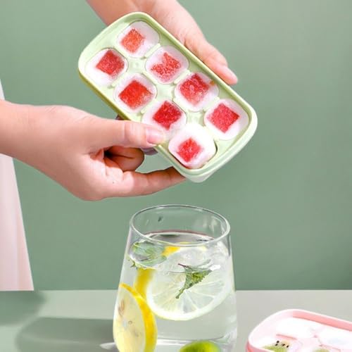 Molde para hielo silicona con tapa amarillo miniatura 3