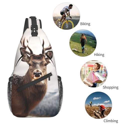 Bolso cruzado deportivo negro para hombres y mujeres miniatura 6
