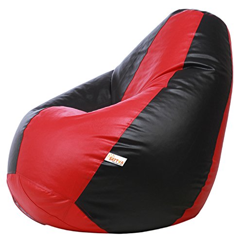 Image of Sattva Classic Bean Bag Cover Without Beans XXL Size Dual Colour - Black Red