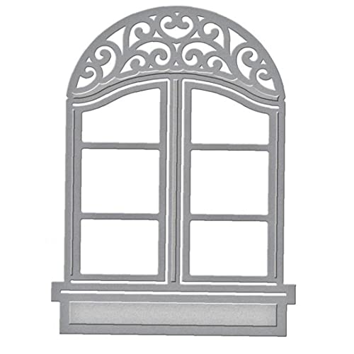 Ayrsjcl Pochoirs Fenêtre Fenêtre Coupe en Métal pour Scrapbooking Scrapbooking Die Papier Cartes Fabrication L'album Décoratif Argent 68 × 96 mm