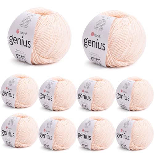 Image of YarnArt Genius Soft Cotton Blend Yarn, 10 Pack (1.76 oz / 174 Yds)