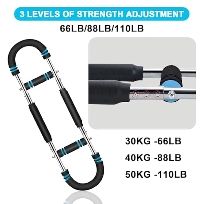 Twister Arm Trainer for Men,Chest Workout Equipment 60-110lb Adjustable Arm Trainer,Forearm Triceps Chest Enhanced Exercise Strengthener,Portable Power Twister Bar,Detachable Arm Trainer Exerciser