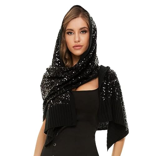 Shawls and Wraps for Evening Dresses, Sequin Ironable Pashmina Shrug for Party