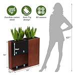 Large Corten Steel Planter Box Outdoor, 30" H x 34" W x 10" D,Tall Rectangular Metal Rusted Planters with Grow Bag,Naturally Rusting Steel Flower Pot,Rustic Décor for Patio,Garden,Deck,Backyard - Image 3