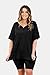 RITERA Plus Size Women Lounge Sets Soild Black Summer Outfits T-Shirt Top And Biker Short Set 2 Piece Matching Tracksuit Fashion Oversize V Neck Shirts Set 2XL 18W 20W
