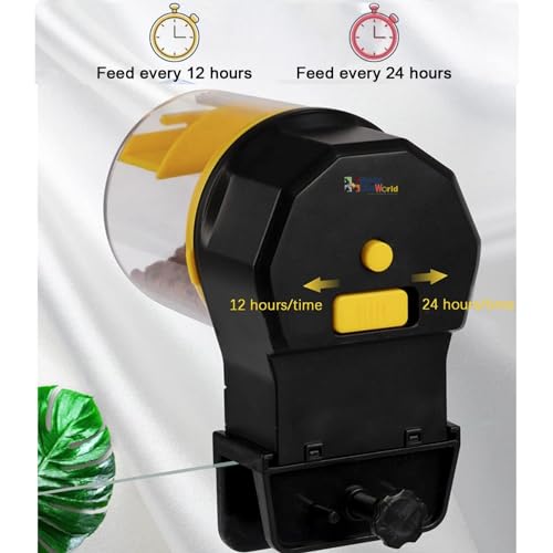 Image of VAYINATO Aquarium Fish Tank Automatic Plastic Fish Food Feeder with Free 2 Dispenser 50G /100G | Random Colour (Pack of 1) by Petzlifeworld