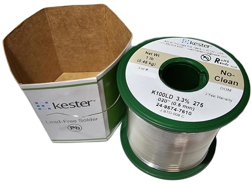 Kester 24-9574-7610 K100LD Lead-Free No Clean Wire Solder.020" Diameter-Low Cost Alloy