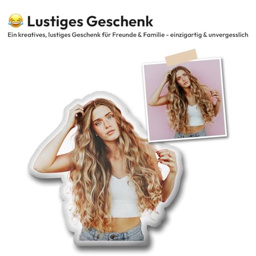 DeinLieblingskissen Personalisiertes Formkissen mit Foto – 3D Fotokissen Hund, Katze, Gesicht u.v.m. – Flauschiges Kissen in 6 Größen – Einzigartige Geschenkidee (25cm)