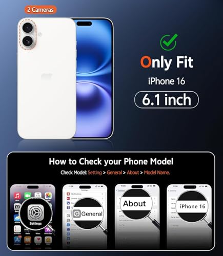 Image of NISHTECH for iPhone 16 Case: Clear Magnetic Slim Fit Case Compatible with Magsafe Rugged Protective Transparent Cover (Black Magnetic)
