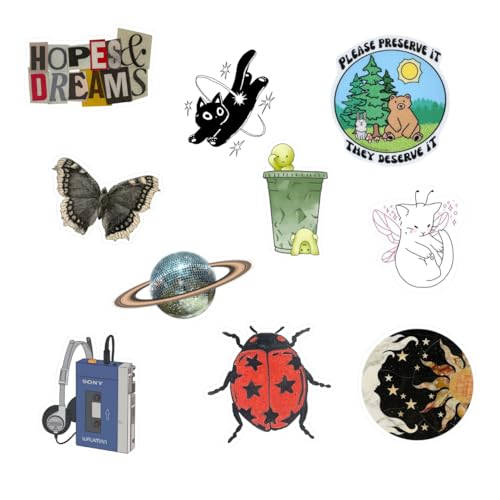 Aesthetic Vintage Sticker Pack (10 pcs) for Laptop & Journals | 8x10 in Sticker Sheet | Celestial Botanical Nature Stickers | The Drip Kit Cosmic Garden