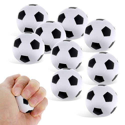 9 Stück Mini Stressbälle Fußball, 4 cm Stressball Dekompression Sportbälle Schaumstoffbälle, Klein Antistressball Schwammball für Kinder und Erwachsene, Fussball Mitgebsel Jungen