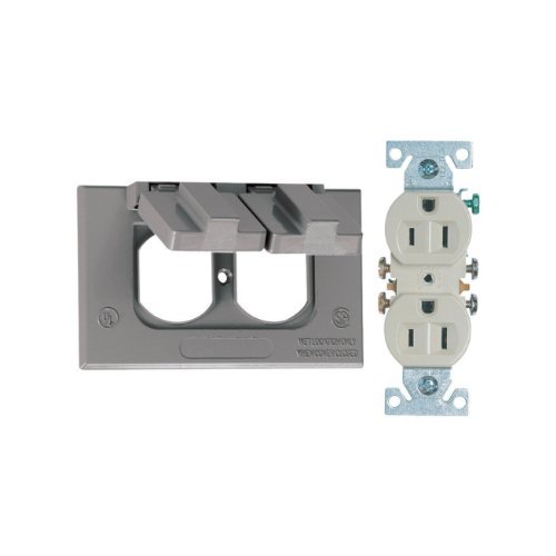 Sigma Electric Rectangle Metal 1 gang Duplex Outlet Kit For Wet Locations