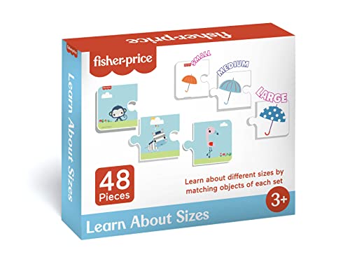 Image of Fisher Price Learn About Sizes - 48 Pieces Jigsaw Puzzles for Kids Age 3+ Years & Above - Learning and Development Puzzles - Learning Sizes - Fun & Learn with Colorful Puzzles