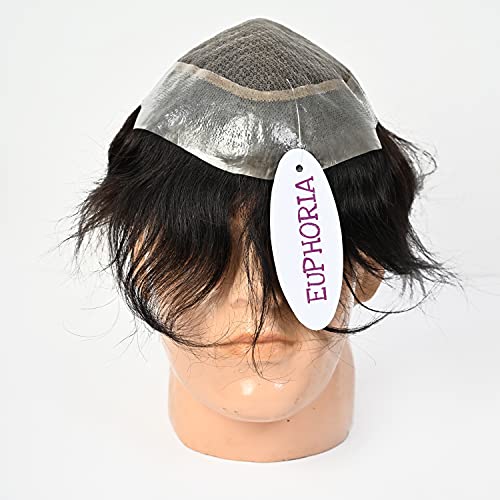 Image of EUPHORIA 0.03 mm 9x6 Original 2 LAYER AUSTRALIA Hair Patch for Men,100% Silky and Soft Natural BROWN Human Hair Wig can be Install with Hair Toupee Clips, Glue or Tape