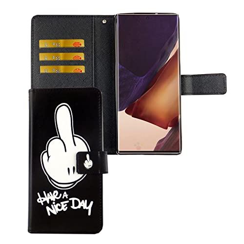Étui Samsung Galaxy Note 20 König Design en simili cuir noir avec fentes cartes