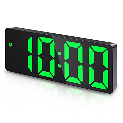 Criacr Réveil Numérique, Reveil Matin avec Ecran LED Afficher Température et Date, Réveil de Bureau avec Fonction Snooze et Contrôle du Son, Alimenté par...