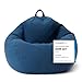 50 M günstig Kaufen-Lumaland Sitzsack Comfort Line | Indoor Beanbag 100x120x50cm mit mehr als 2,4 Mio. anpassbaren EPS-Perlen | Weiches & Komfortables Bodenkissen | Sessel für Kinder & Erwachsene | 315 L [Dunkelblau]