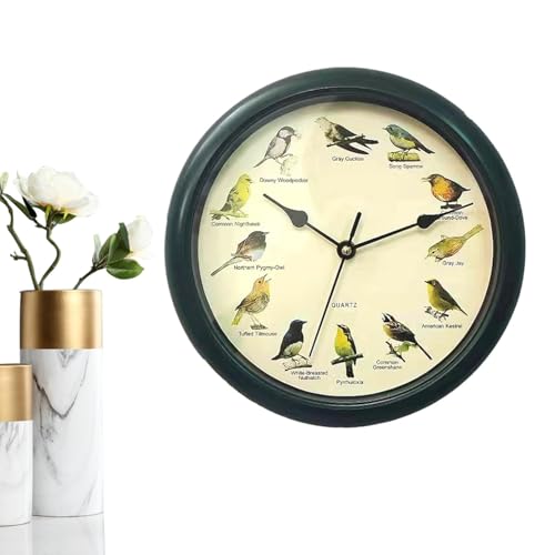 Reloj de Pared artístico, Reloj de Cuco para Arte de Pared,Reloj de Cuco dinámico y silencioso | Decoración de Pared con Tema de pájaros al Aire Libre para Sala de Estar, Dormitorio o Estudio