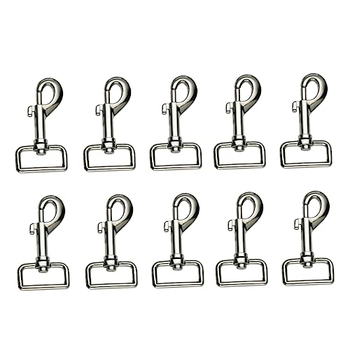HANABASS 10pcs Pet Buckle Heavy Duty Hitch Pet Leash Bolt Snap Swivel Eye Bolt Snap Pet Swivel Eye Hook Puppy Swivel Hook Swivel Snap Hooks Heavy Duty Hook Pet Snap Clip Silver Zinc Alloy