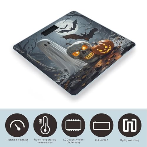Báscula digital de baño con pantalla LED clara y vidrio templado miniatura 3