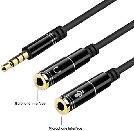 Headset Splitter for CTIA Headsets with Separate Headphone and Microphone Plugs, Conshine 3.5mm Stereo Audio Male to 2 Female Headset Mic Y Splitter Cable Adapter -Black