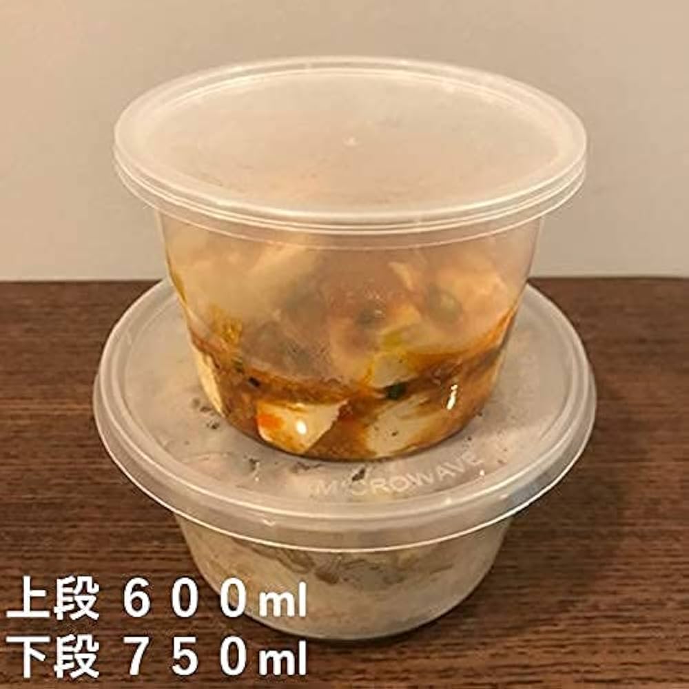 <数量指定可能>新品未使用！つけ麺用容器 Amazon.co.jp: テイクアウト容器 汁漏れに強い PP容器 600ml 50