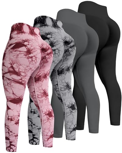Image of ATHVOTAR Workout Gym Leggings Women, High Waisted Seamless Butt Lifting Scrunch Butt Sports Leggings
