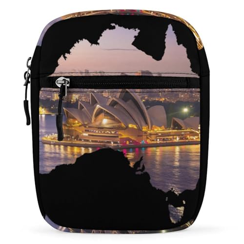 Sydney Opera House Australia Map Women's Cute Small Mini Crossbody Bag Top Zip Sling Square Shoulder Bags