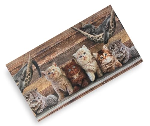 Tex family Runner Tapis de cuisine avec chats – Tapis antidérapant, lavable, doux, fabriqué en Italie – 50 x 80 cm
