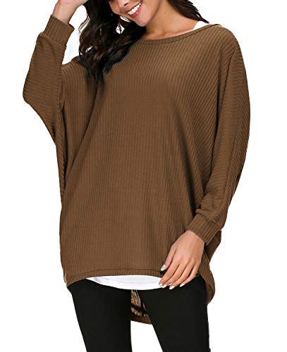 Image of Urban CoCo Women's Round Neck Solid Knit Loose Top Pullover Sweater