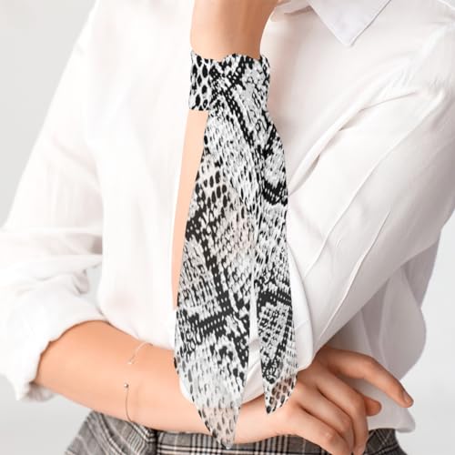 Pattern Snake Skin Fashion Hair Scarf Lightweight Silk Feeling Head Scarf Square Bandanas for Women 23.6×23.6 Inches3