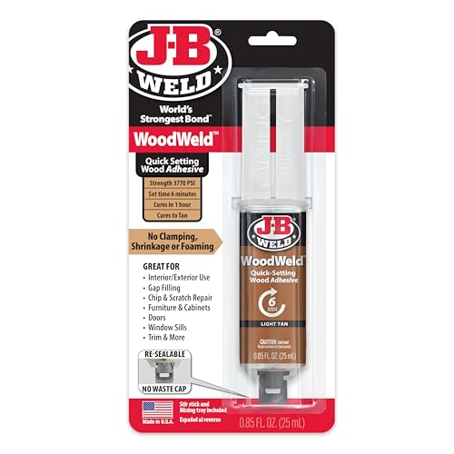 J-B Weld 50151 WoodWeld Epoxy Syringe - Light Tan -.85 fl. oz.