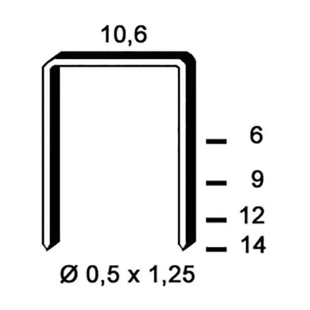 D-Work 14 000 grapas galvanizadas U-14-4.8x14x0.5x0.7 mm