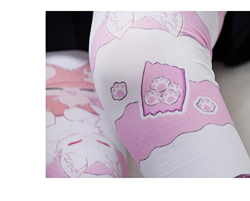 Image of SINROYEE Sexy Cosplay Knee High Stockings Anime Cartoon Printing Thigh High Socks for Women Cute Lolita JK