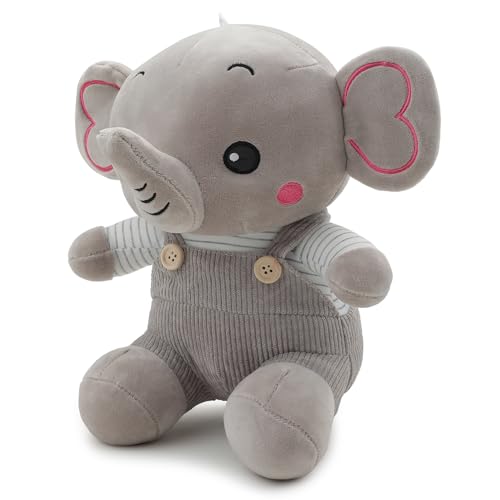Image of Soft Plush Toy for Kids Stuffed Soft Toy with Cute Hug-Friendly Plush for Babies, Toddlers & Children Safe, Lightweight & Easy to Clean (Elephant Grey)