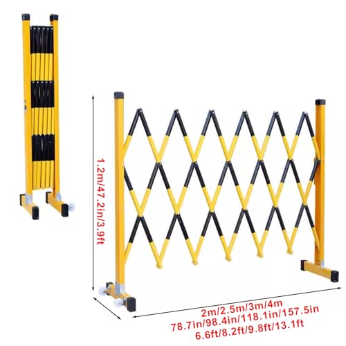 Barrière mobile extensible et réglable, clôture de sécurité pliante pour chantier - 3