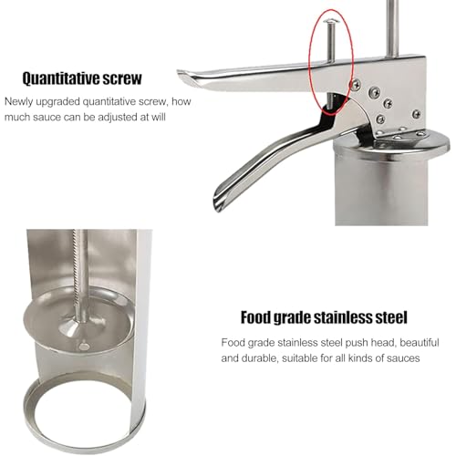 Dispenser per salse in acciaio inossidabile, bottiglia quantitativa da 1,2 once per salse, condimenti e condimenti, perfetto per cucine e servizi alimentari