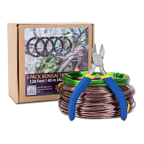 ZELARMAN Bonsai-Trainingsdraht-Set, 4 Stück, insgesamt 128 m (32 Fuß pro Größe), 3 Größen: 1,0 mm, 1,5 mm, 2,0 mm, korrosions- und rostbeständig (mit Bonsai-Drahtschneider) Cover