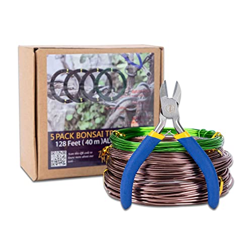 Zelarman Bonsai Training Wire Set Of 4 - Total 128 Feet(32 Feet Each Size) 3 Size - 1.0Mm,1.5Mm,2.0Mm - Corrosion And Rust Resistant (With Bonsai Wire Cutter) #TOP17