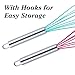 Webake 8 Inch and 10 Inch Silicone Whisk Set of 4, Egg Beater Whisk Balloon Egg Sauce Whisk with 6 Wires, French Whisk Stainless Steel Mini Silicone Whisk for Nonstick Cookware,Solid Color