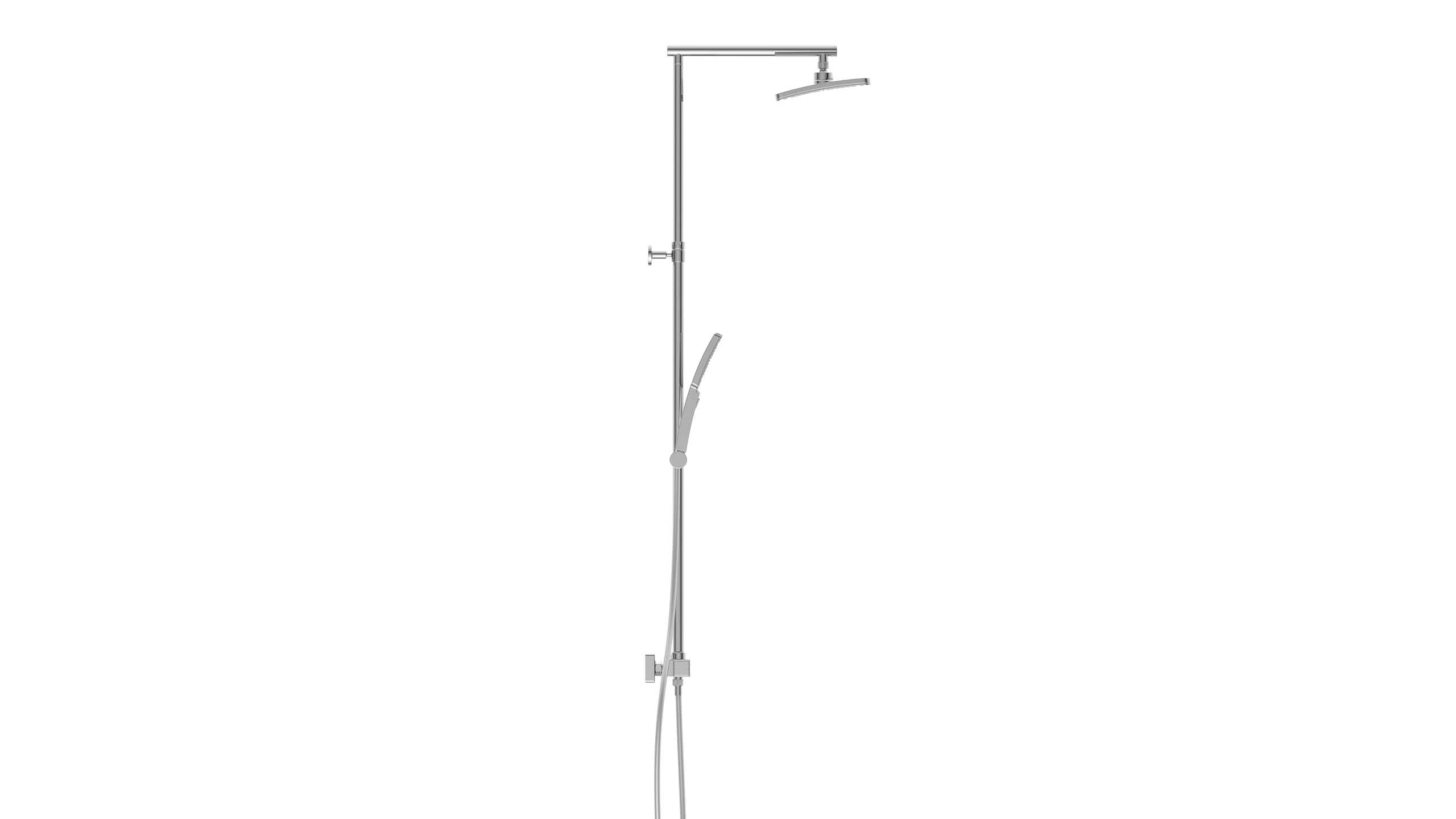 SCHÜTTE TRENTO 60140 - Sistema de ducha con termostato, juego grande de lluvia (32 x 20 cm), ajustable, barra y columna | Juego de ducha con ducha de lluvia grande (32 x 20 cm) y ducha de mano ajustable, juego de ducha con barra de ducha