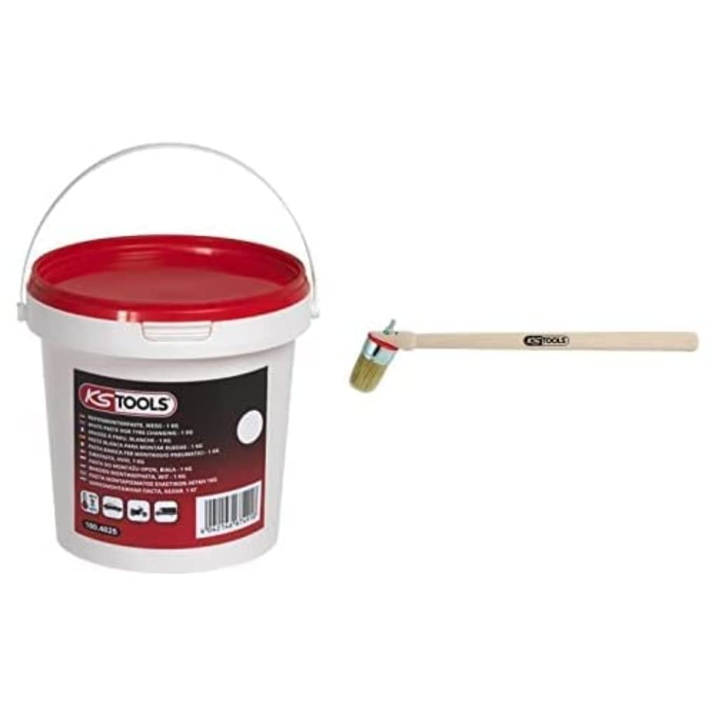 Graisse à pneu blanche KS TOOLS 1kg pour un montage fluide avec pinceaux d'application