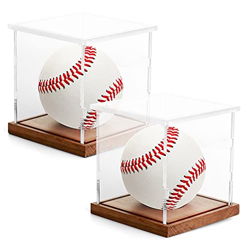 LuxRound Baseball Display Cases Autograph Baseball Display Holder UV Protected Acrylic Baseball Box Memorabilia Trophy Baseball Stand Tube for Official Size Baseball Storage Rack