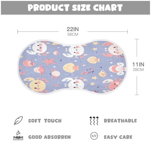Kigai Cute Crabs Baby Burp Cloths Extra Soft and Absorbent Burping Rags Cotton Burping Clothes Baby Washcloths for Newborn Boys Girls - 1 Pack4