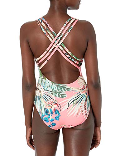Image of La Blanca Women's Island Goddess Deep-V Strappy Back Mio One Piece Swimsuit with Tummy Toner