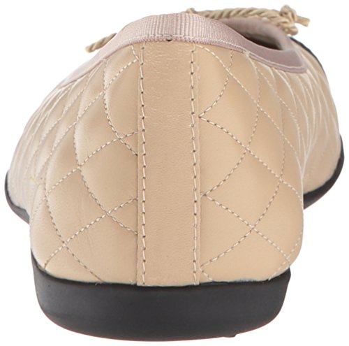 French Sole Fs/Ny Women's Passport Ballet Flat, Black/Beige, 7.5 M Us #TOP2