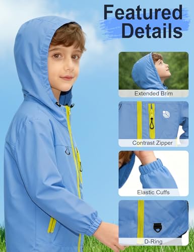 Image of Venzina Kids' Adventure-Ready Windproof Jacket Thermal-Insulated & Water-ResistantFixed Hood for Hiking, Camping, School