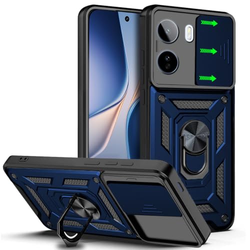 Image of AESTMO Tough Armor Vivo T5 Pro 5G Bumper Back Case Cover | Ring Holder & Sliding Camera Shield Cover | 360 Degree Protection Back Case Cover for Vivo T5 Pro 5G (Black)